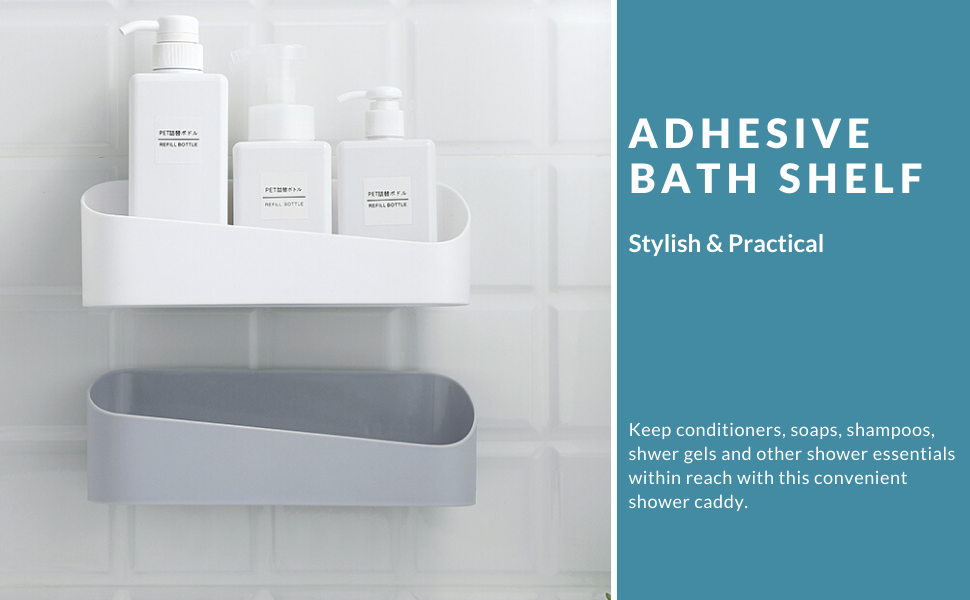 SUNFICON Adhesive Shower Caddy Wall Mounted Bathroom Shelf Organizer