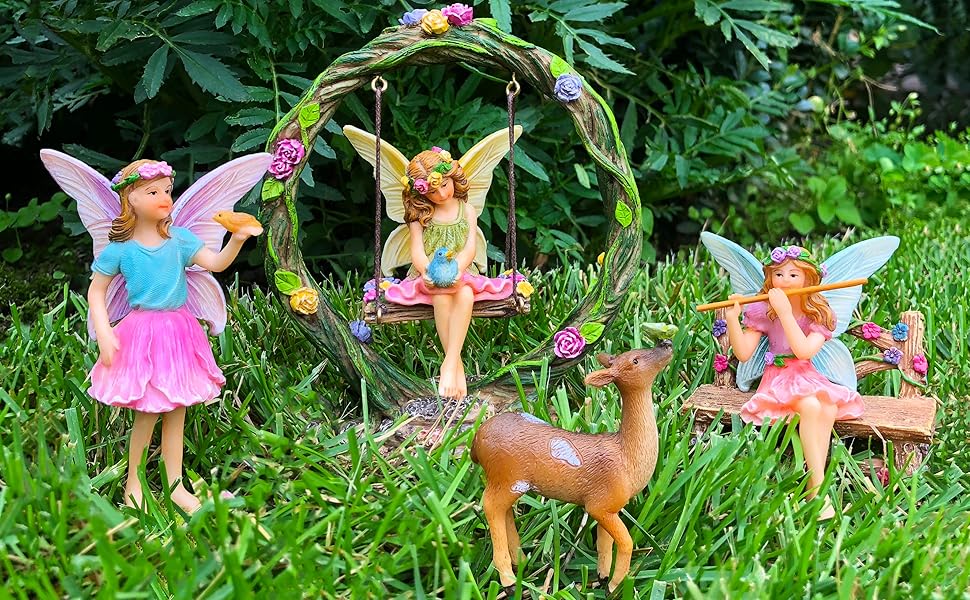 Fairy garden kit, Fairy accessories, Miniature deer, fairy house