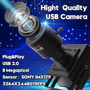 Varifocal lens usb camera 8MP usb webcam mini camera