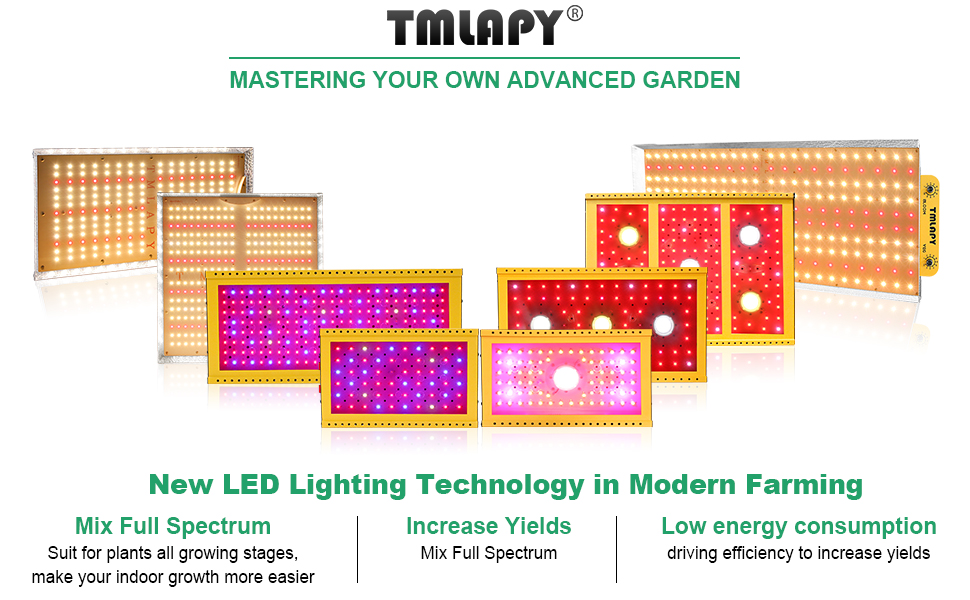TMLAPY COB LED Grow Lights Full Spectrum for Indoor Plants Growing 310W with Veg