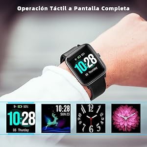 YONMIG Reloj Inteligente Mujer y Hombre, Smartwatch Impermeable ...