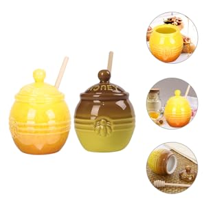 リモージュボックス　蜂蜜瓶とテディベア　フランス製ミニチュア ハニーポット Amazon.co.jp: Hiceeden セラミックハニーポット ウッド