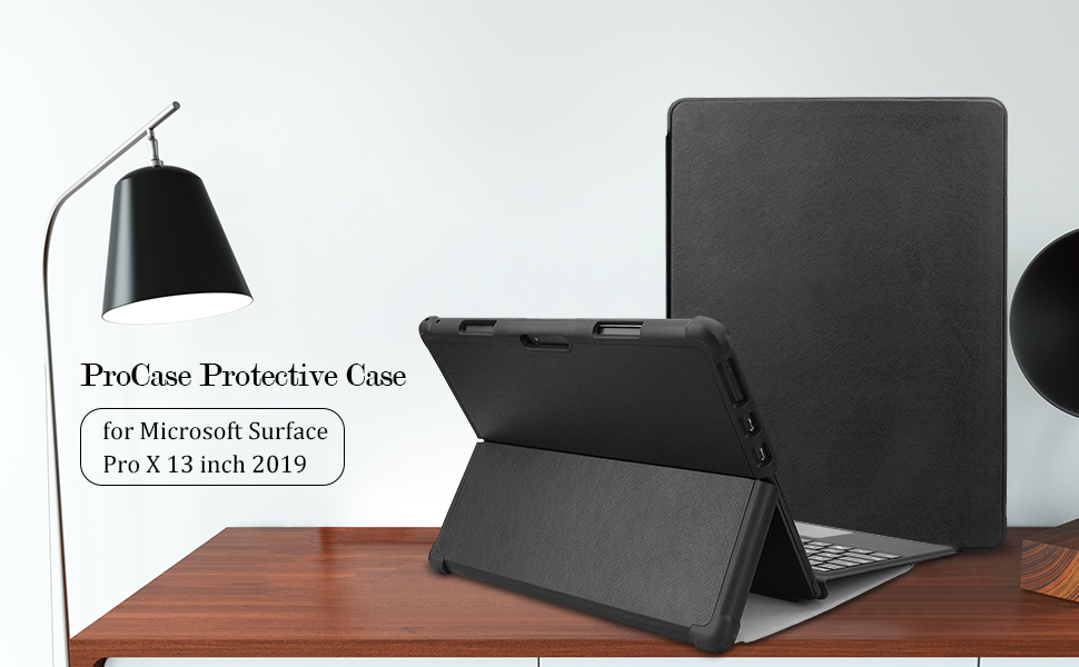 ProCase Surface Pro X Case, Ultra Slim Light Smart Cover Stand Hard