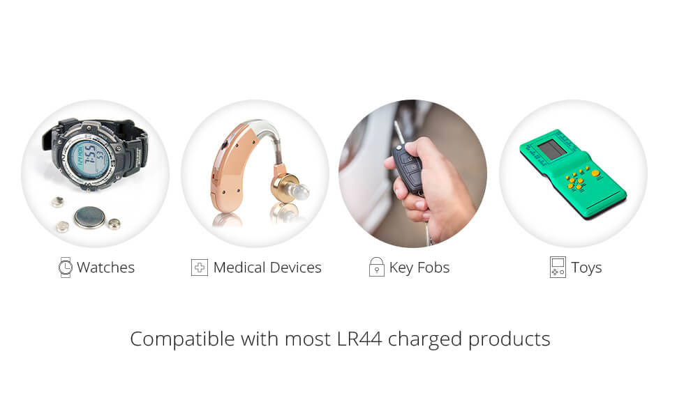EmazingLights LR44 Battery Packs compatible watches medical devices key fobs toys