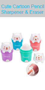 Cute Cartoon Cat Manual Pencil Sharpener and Eraser