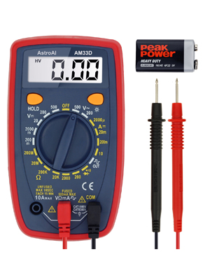 AstroAI Digital Multimeter Ohm Volt Amp Spu00e4nningsprovmu00e4tare Med