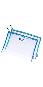 Rough Enough Big Clear File Folders Document Bag Zipper for Legal A4 Letter Size Paper Art Supplies