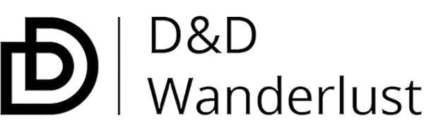 D&D Wanderlust logo. Toiletry bag, hanging toiletry bag, toiletry bag for men, travel toiletry bag