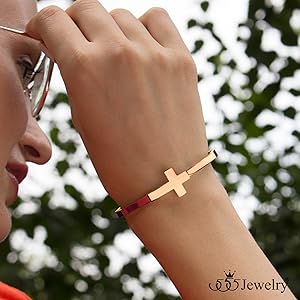 Amazon.com: 555Jewelry Stainless Steel Cross Bracelets for