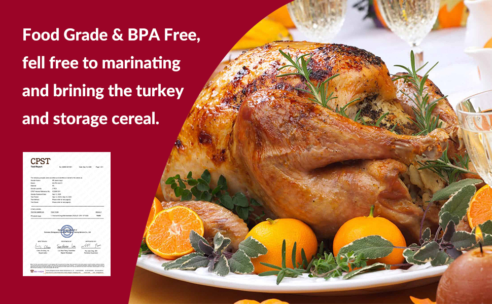 Turkey Brine Bags, Upgraded Thick 5 Gallon Bucket Liners