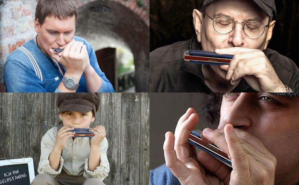 East top Professional Harmonica Blues Key of A 10 Hole 20