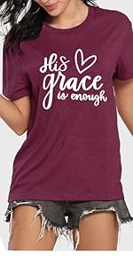 His Grace is Enough Tshirt Funny Short Sleeve Tshirts