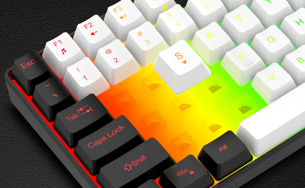 80% Mechanical Gaming Keyboard, 84 Keys Hot Swappable Wired