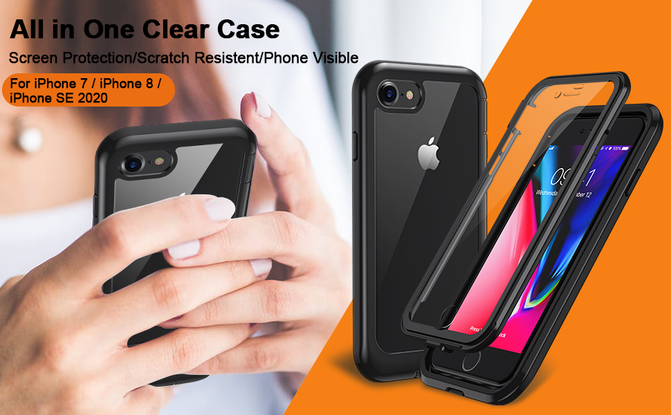 Amazon Com Seacosmo Iphone Se Case Iphone 7 Case Iphone 8 Case Dual Layer Clear Case With Built In Screen Protector Full Body Protective Bumper Case For Iphone 8 7 Se Clear Black Cell Phones Amazon Com Seacosmo Iphone Se Case Iphone 7 Case Iphone 8 Case Dual Layer Clear Case With Built In Screen Protector Full Body Protective Bumper Case For Iphone 8 7 Se Clear Black Cell Phones
