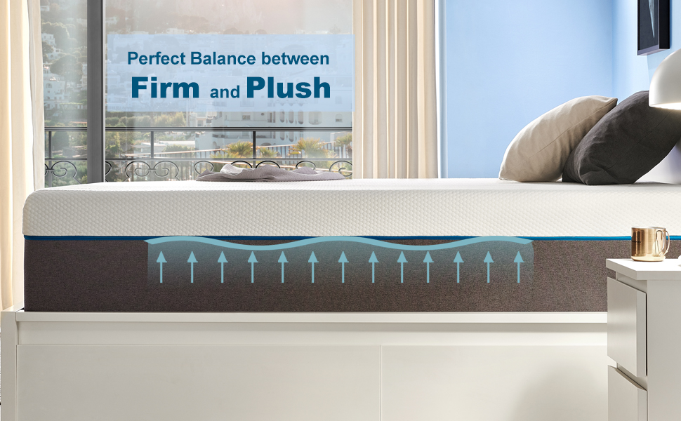 Queen Size Mattress, JINGWEI 10 inch CoolingGel Memory Foam Mattress