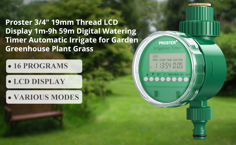 Proster Water Timer 3/4" 19mm Thread automatic Irrigation Timer with