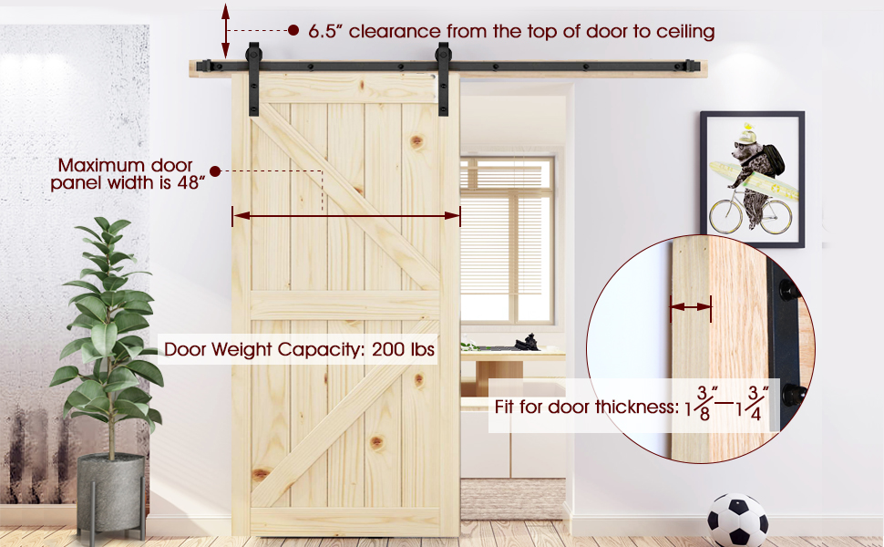 Sliding barn door hardware kit J shape hanger