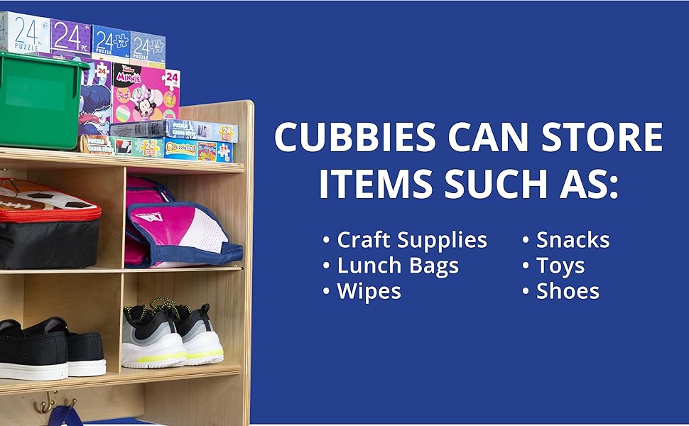 Cubbies can store small items