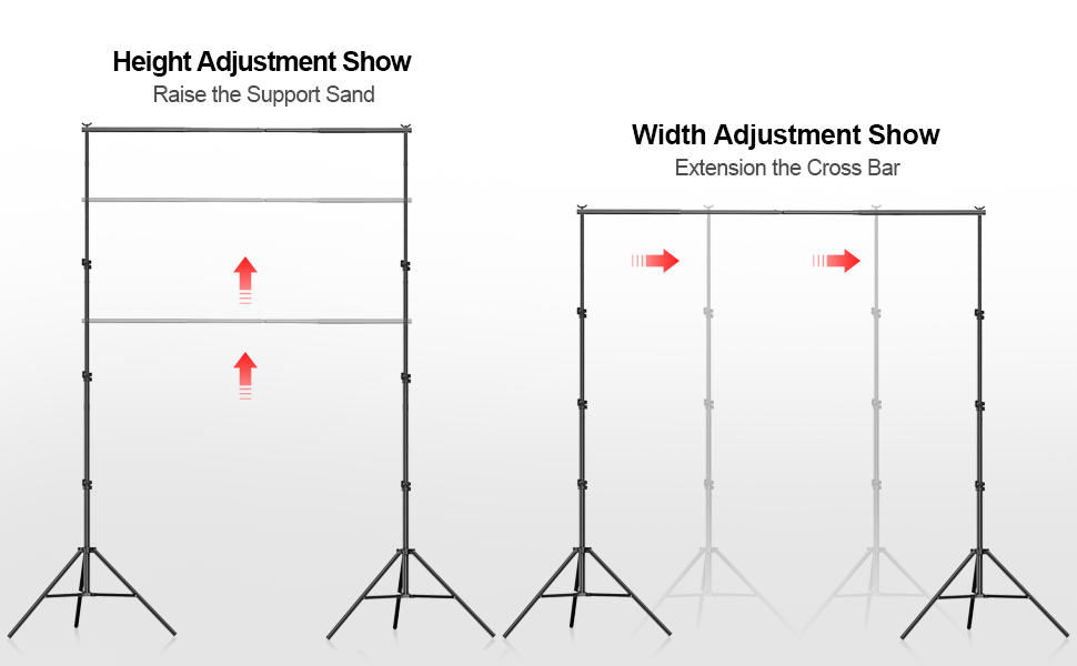 EMART 2.6x3m / 8.5 x 10 ft Photo Backdrop Stand, Adjustable Photography
