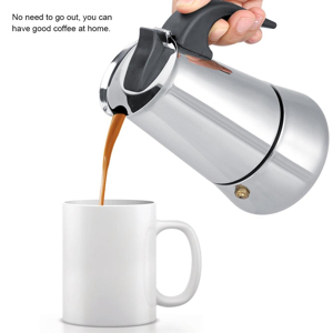 Stainless Steel Espresso Maker, Mocha Pot with Simple