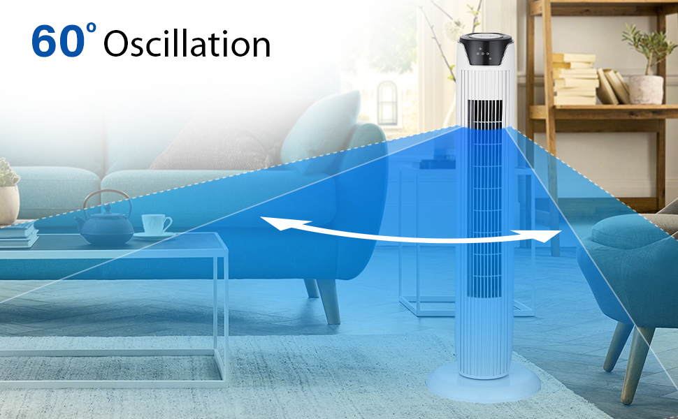 ANSIO Tower Fan 36inch with Remote For Home and Office, 7 Hour Timer