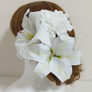 じゅページNo.1864 盛り髪豪華カサブランカ&ローズ髪飾りセット 8a1ee3c2baad1449406735f741303d