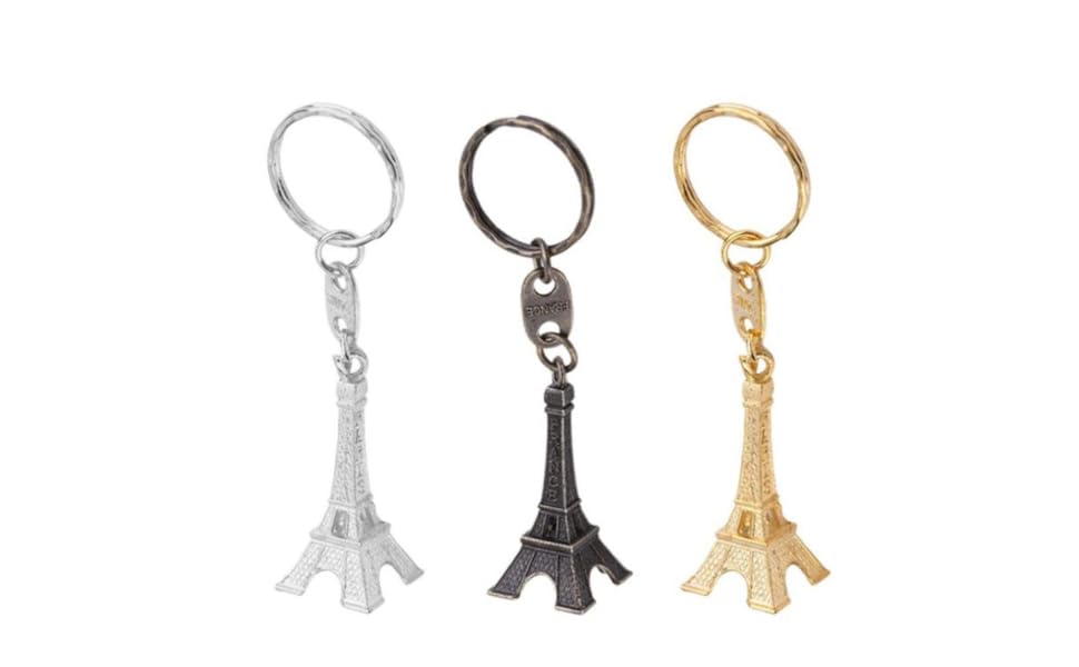 ifundom Eiffel Tower Keychain, 12 Pieces Eiffel Tower Keyring Retro Adornment French Souvenirs