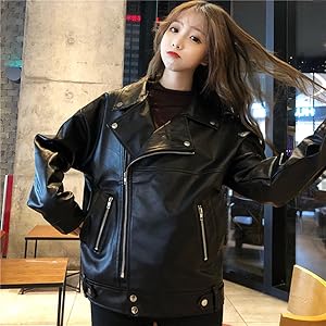 Amazon | [JQBFL] レザージャケット レディース ゆったり