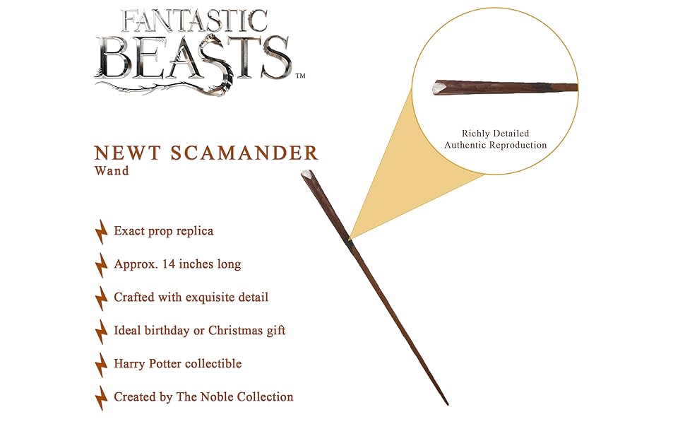 The Noble Collection - Newt Scamander Wand In A Standard Windowed Box ...