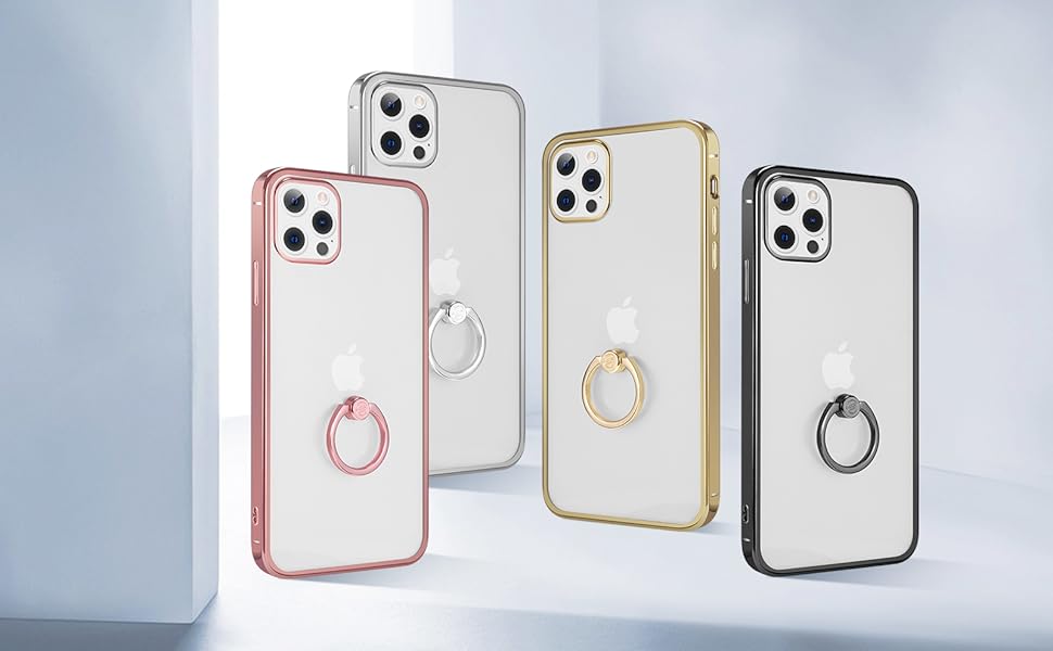 S Segoi Iphone 12 Mini ケース リング付き スタンド機能 メッキ加工 透明 Pc 落下防止 耐衝撃 おしゃれ 薄型 軽量 一体型 メーカー再生品