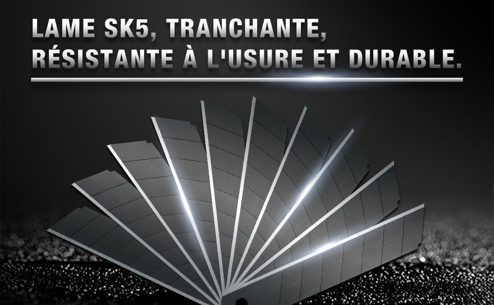 WORKPRO Lot De 100 Lames De Cutter 18mm, Lames Sécables En SK5 Avec Distributeur, Épaisseur: 0,5mm, Longeur: 100mm 15 1