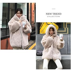 #zozio 新品未使用レディースフェイクファーコート　ボアコート Amazon | [ZHONGJUE] ファーコート レディース