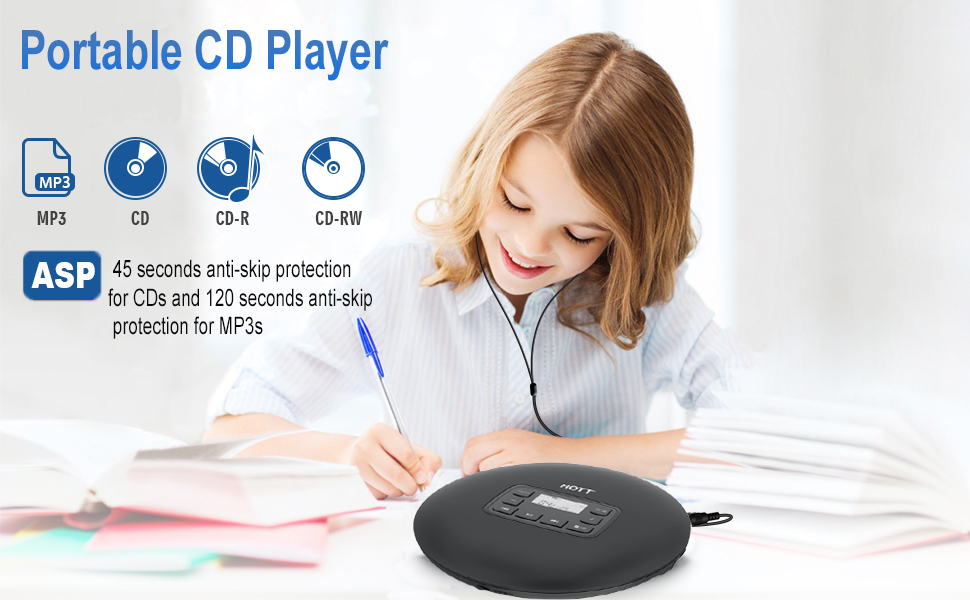 Portable CD Player, CCHKFEI Personal Compact Disc Player with LCD