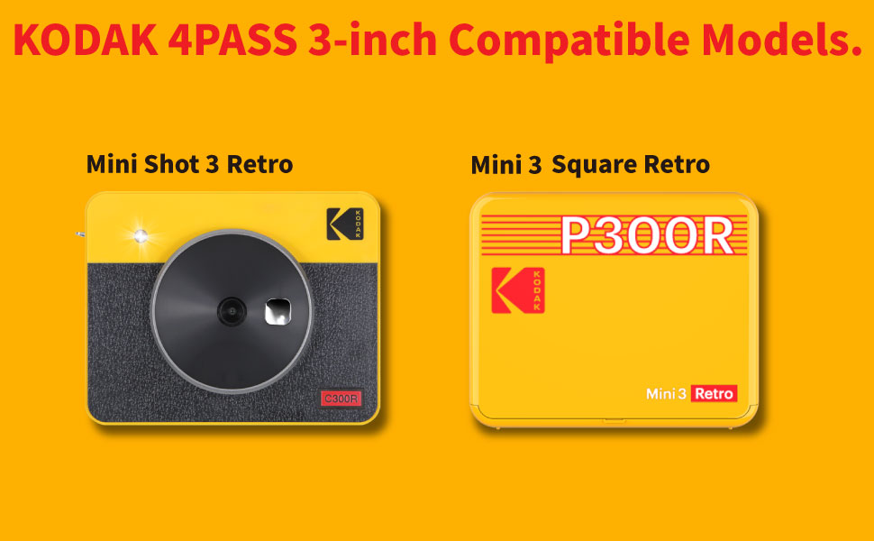 KODAK 4PASS 3x3 Film Cartridge (60 Sheets) for KODAK Mini 3 Retro and