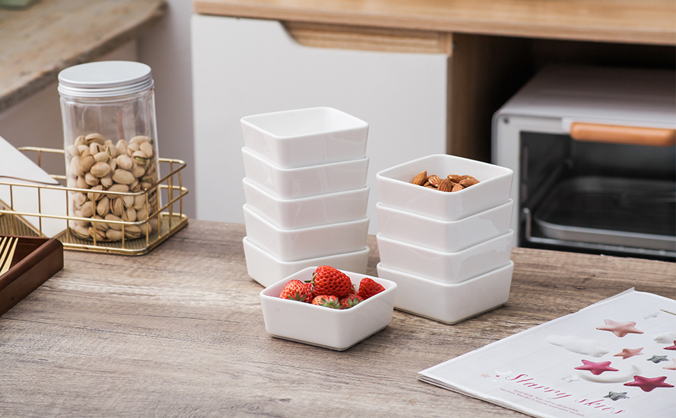 Amazon.com: OMAYKEY 3.5 Inch Square Ramekins Set of 10, 6 oz