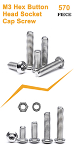 m3 button head socket cap screw assortment