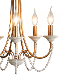 wooden bead chandelier with bead