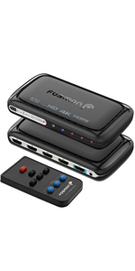 Fosmon HD8181 4-Port HDMI Switch + Remote Control [Supports 4K@30Hz, 1080p, 3D]