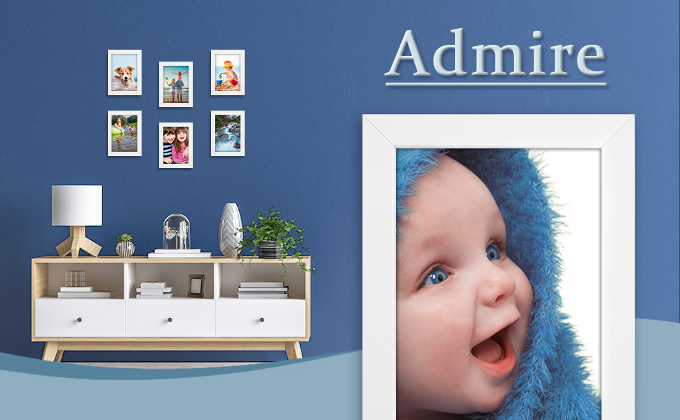 Icona Bay 5x7 (13x18 cm) Picture Frames (White, 3 Pack), Sturdy Wood