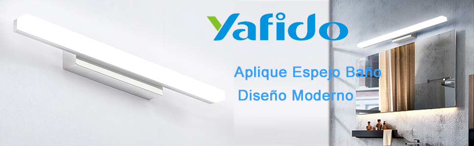 Yafido Aplique Espejo Baño Interior LED 50CM luz Baño Lámpara ...