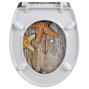 WOLTU Toilet Seats Soft Close Adjustable Hinge Toilet Lid Cover Family Bathroom Black 23 ds