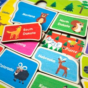 Kids Boys Girls 2 3 4 5 Years toy Age toddler old Large Wooden toys usa world map Puzzles Toddlers