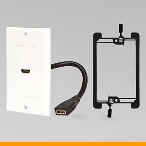 HDMI wall plate easy cable routing double port with bracket