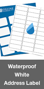 waterproof white address labels