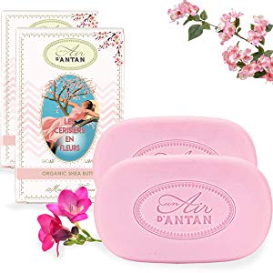 set of 2, soap, Cherry blossoms, Freesia, argan oil, shea butter, organic