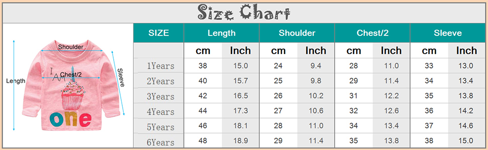 Mud Kingdom Little Girls Boys Birthday Shirt Long Sleeve Cute Cartoon