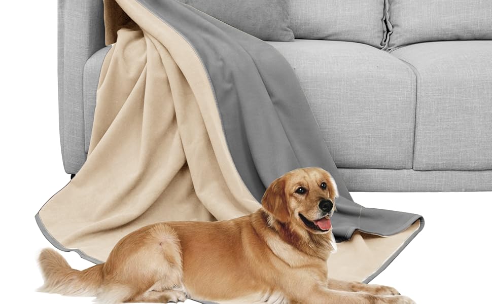 DEARTOWN Waterproof Dog Blanket for Bed Couch Sofa 70x120