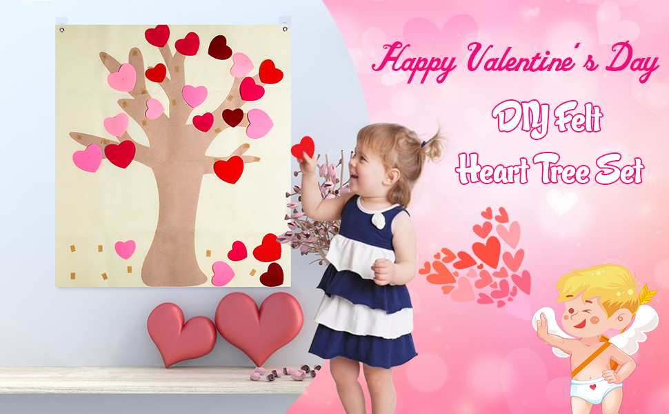 Amazon Com Watinc Diy Felt Valentine Tree Set With 42pcs Heart