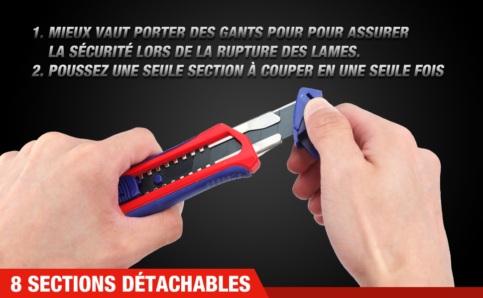 WORKPRO Lot De 5 Cutters Professionnels, Couteau Utilitaire Rétractable 18mm, Couteau De Graphique Avec Lame En SK5 (20 Lames De Rechanges Compris), Idéales Pour Couper Les Papiers, Les Cartons 17 6