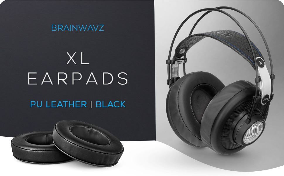 XL Black Pleather Earpads
